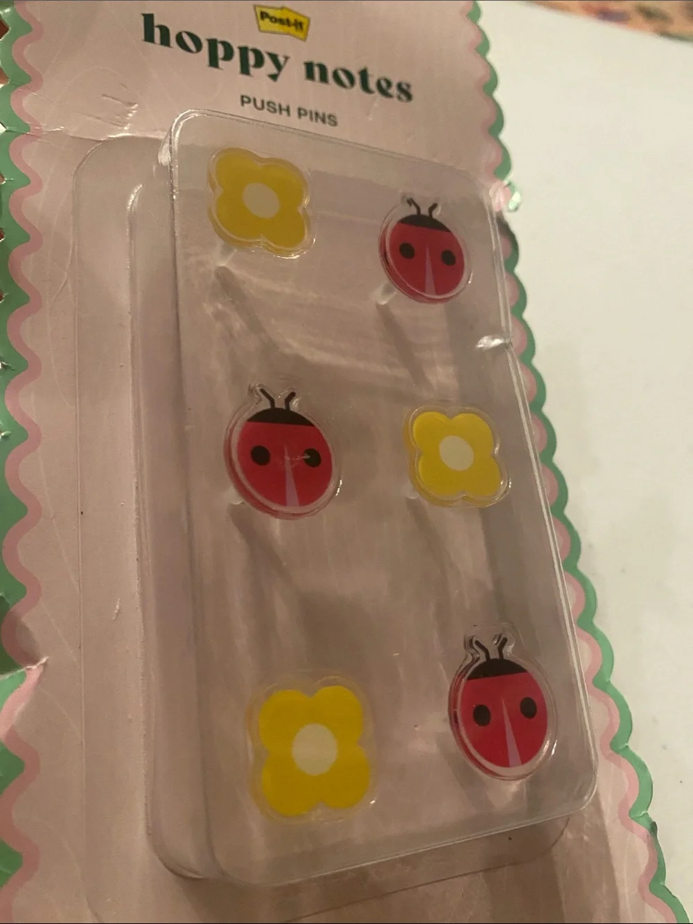 Hoppy Notes Floral Bookmark & Push Pin Set - Yellow & Red